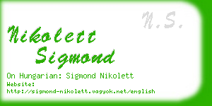 nikolett sigmond business card